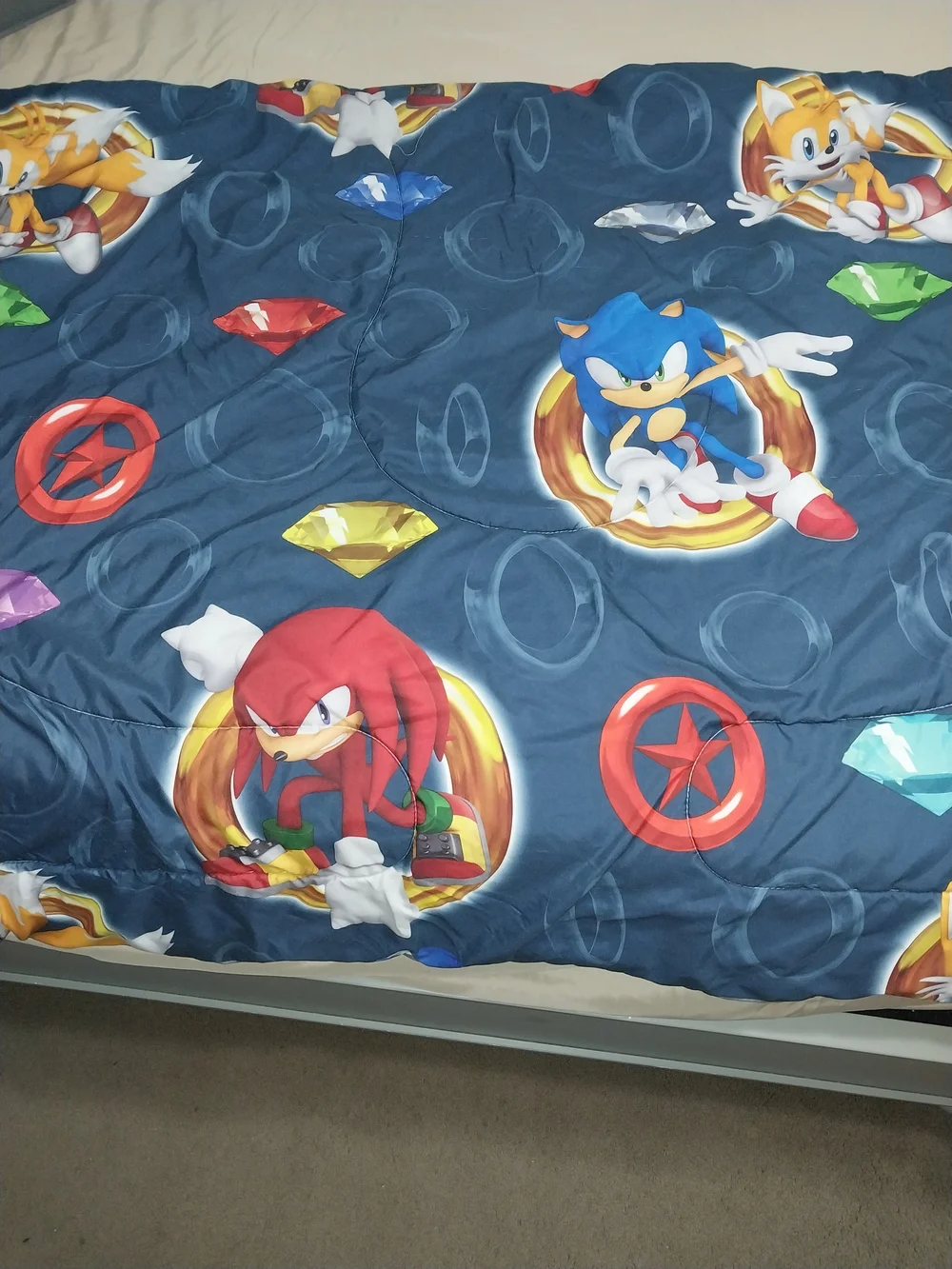 Sonic The Hedgehog Twin Comforter With 1 Standard Pillow Cases And 2 Curtins
